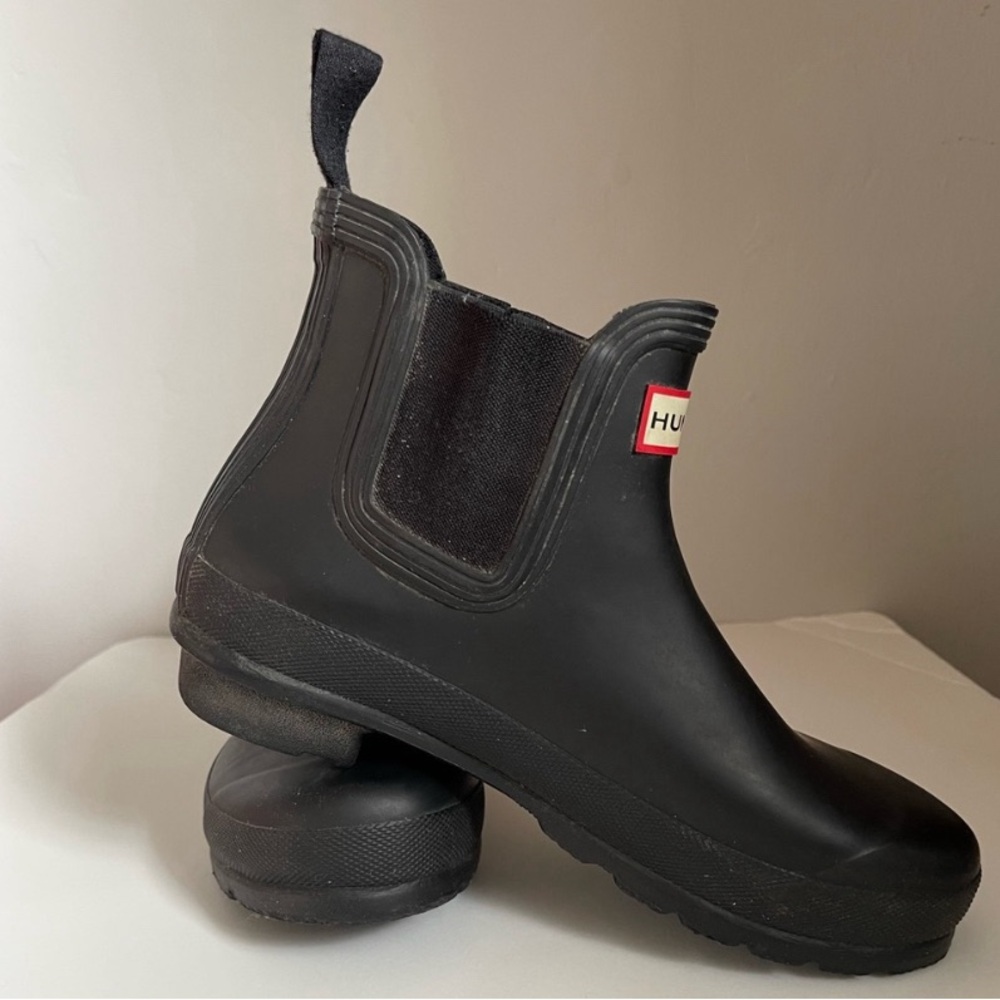 Hunter Black Chelsea Rain Boots size 8